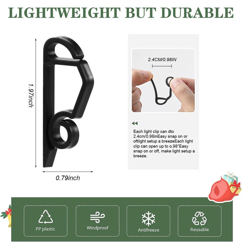 XIZAO Gutter Hooks Outdoor Light Clips Plastic Lights Hanger Hooks