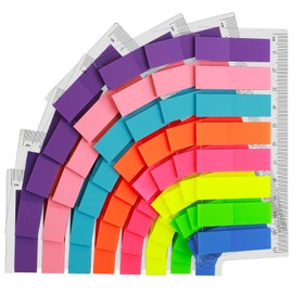 1280Pcs Sticky Index Tabs Flags Set, FANDAMEI Mini Book Tags Sticker for Office School, Translucent Index Flags Pages or Book Markers Revision Tabs, Colored Plastic Index Strips as Reading Notes