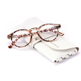HATONGCR Square Frame Blue Light Blocking Reading Glasses for Women Leopard Print 3.5 R1103