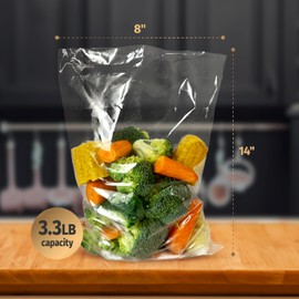 Ham Press Cooking Poly Bags for Boiling compatible with Ham Maker, Healthy Food Boil Bag Perfect for Lunch Deli Meat, Seafood, Vegetables, BPA-Free Plastic Freezer Bag, 8'' x 14'', 40 Bags by Matiks