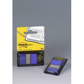 Post-it® Index Flags - Blue - Repositionable - 50 Flags Per Pack - 25mm