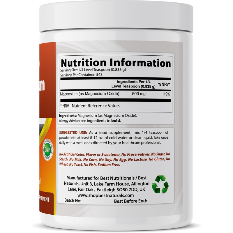 Best Naturals Pure Magnesium Oxide Powder 1 Pound