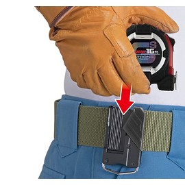 TAJIMA GS-Lock Tape Measure - 16ft x 1in Tape Measure with Compatible Clip & Horned Magnetic Hook - GS-MC16BW