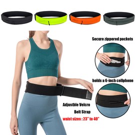 AnsrJ Adjustable Running Belt, Runners Fanny Pack for Women & Men.hidden money belt for travel. Slim Thin Elastic Waistband.Workout Fitness Exercise Gym Phone Holder Belt.