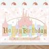 InMemory Princess Castle Birthday Backdrop Girls Pink Pastel Banner