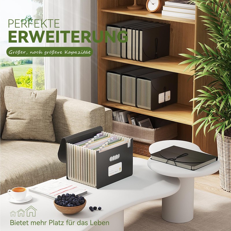 EcoStash Document Folder A4 12 Compartments Wheat Straw Expanding Folder