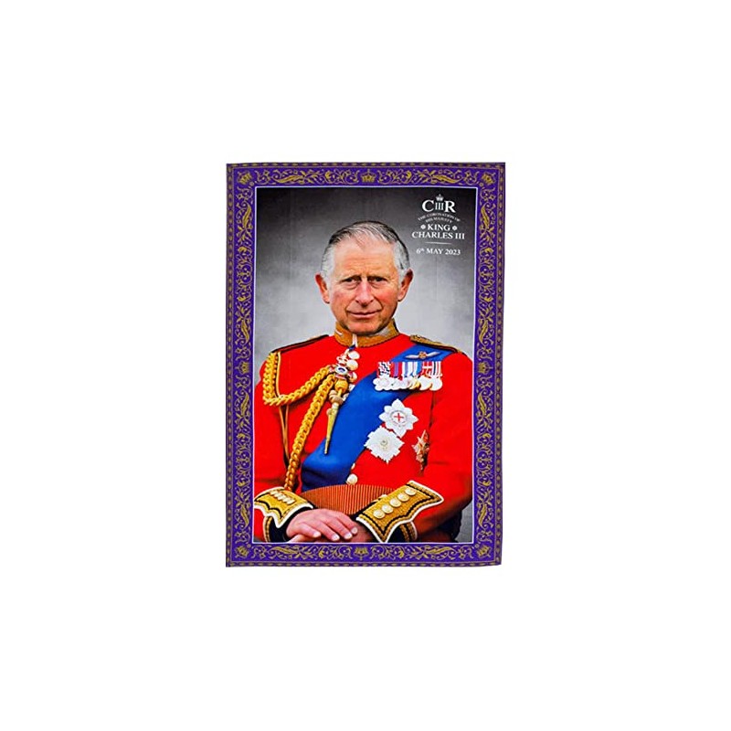 Elgate King Charles III Coronation Tea Towel Commemorative Collectable Memorabilia