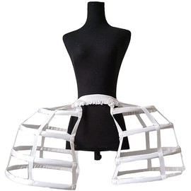 Linghe Petticoat Women's Victorian Bustle Cage Hoop Skirt Cage Skirt for Women, White