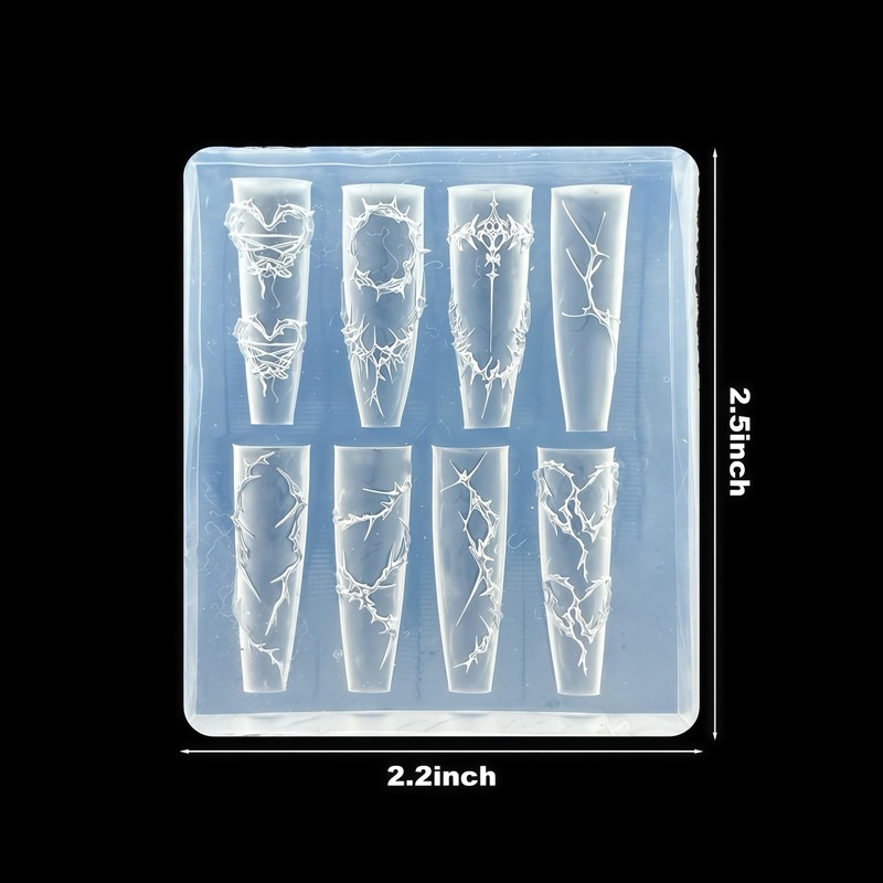 3D Nail Molds Thorns Design, Silicone Tool Art Y2k Decoration