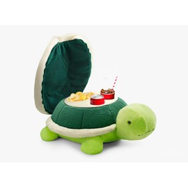 Couch Cup Holder Pillow Tray & Caddy,Headrest and Giant Turtle Stuffed Animal-For Sofa, Bed, Car，Camping, Double Smooth zippers for the shell, soft plush.Spill-Proof Machine Washable tray (23inches）