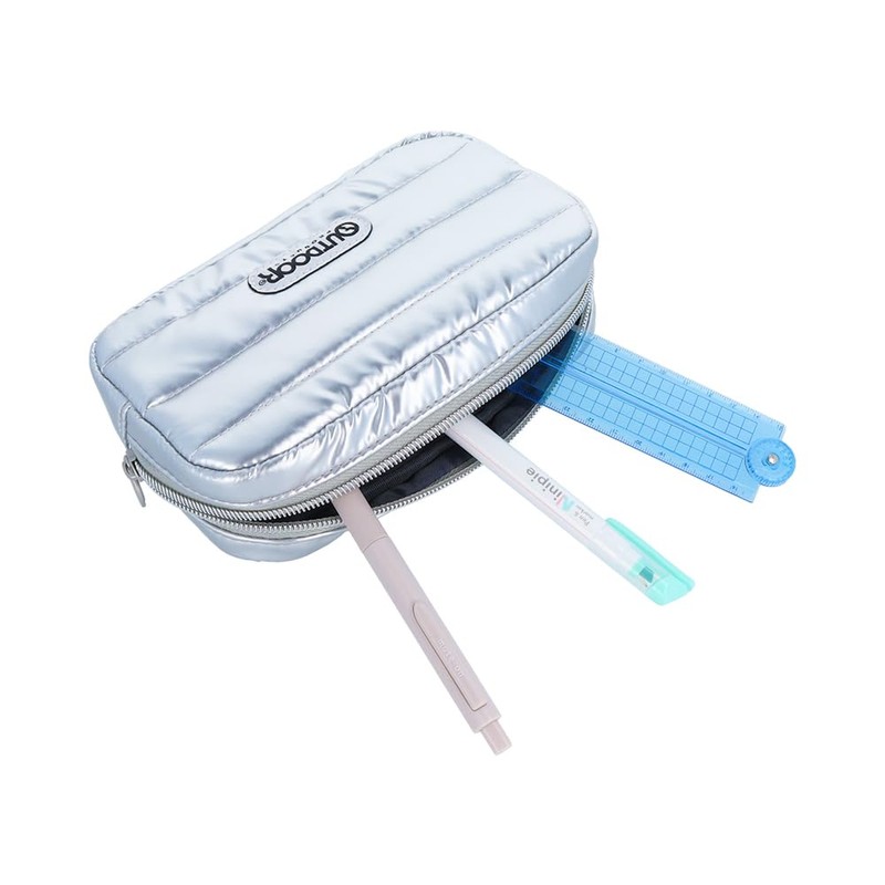 Sunstar Bungu Outdoor Goods Silver S1428896 Pencil Case, Quilted Fabric