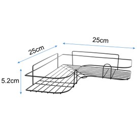 ASelected Pack of 2 Shower Shelves No Drilling Corner Shelf Bathroom Shower Shelf Toothpaste Holder Rustproof Black Shower Shelf for Shower Gel for Bathroom and Kitchen