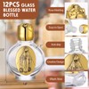 Domensi 12 Pcs Glass Holy Water Bottles 0.5 Floz Embossed