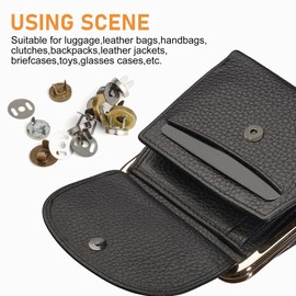 28 Sets Magnetic Press Studs 18mm 14mm Magnetic Buttons Snap Fasteners No Sewing Snap Buttons Set Magnetic Clasp for Craft Bag,Purses,Leather Craft Supplies