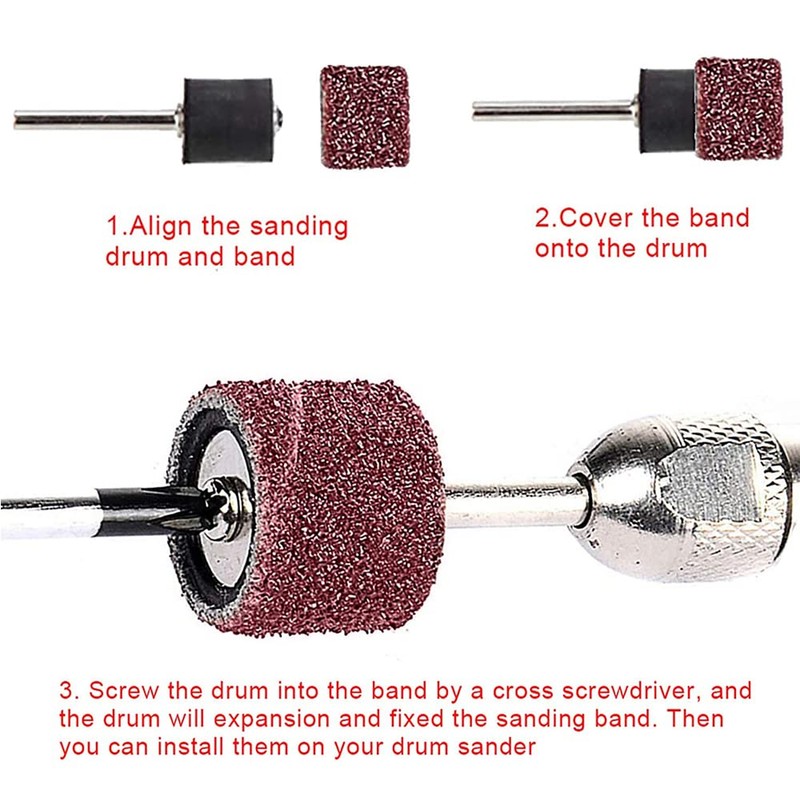 132 Piece Sanding Sleeve Set with Box, Including 120 Pieces