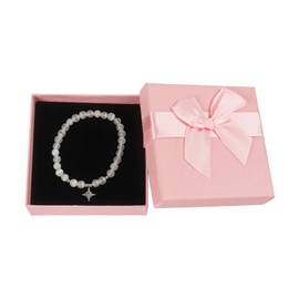 Nwvuop 9× 9× 3 cm Bracelet Gift Box Small Gift Box for Jewellery, Necklace Box with Lid Jewellery Gift Box for Earring, Necklace, Bracelet, Bangle(Pink)