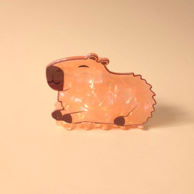 Funny Acrylic Capybara Hair Clips,Cute Acrylic Animal Claw Clip,Small Claw