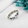 Fidget Ring 925 Sterling Silver Sunflower Spinner Ring Anxiety Rings