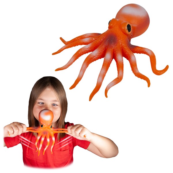 Rep Pals - Octopus, Stretchy Toy from Deluxebase. Super stretchy animal replicas that feel real, great for kids