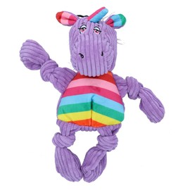 AB Tools Small Purple Unicorn Knottie Plush Durable Multi Squeaky Dog Puppy Toy 10x15x24cm