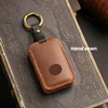 OLLEN Screws-Free Premium Leather Key Fob Cover, Fit for Mazda