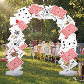 Wonderland Tea Party Decoration 10 x 9 ft Tall Adjustable Poker Arch Stand with Water Fillable Base Wonderland Photo Props Decoration for Birthday Baby Shower Tea Party Supplies