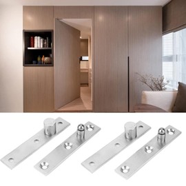 2PCs Door Hinge Set, 360 Degree Rotary Pivot Hinge with Stainless Steel Construction 95mm Revolving Door Hinge for Heavy Doors Cabinets and Furniture(Eccentric Shaft)