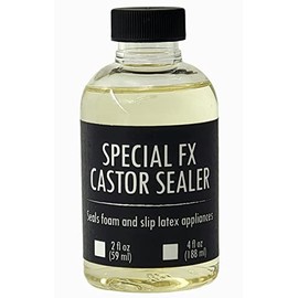 Castor Sealer Liquid - Special Effects FX Makeup - Seals and Preps Latex and Foam Latex Prosthetics and Masks - Use Before Applying Makeup - Eliminates the Need for Greasepaint - Professional Formula (Medium, 4 oz)