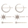 Beaupretty Rhinestone Star Hair Clips Retro Moon Hair Clips Snowflake