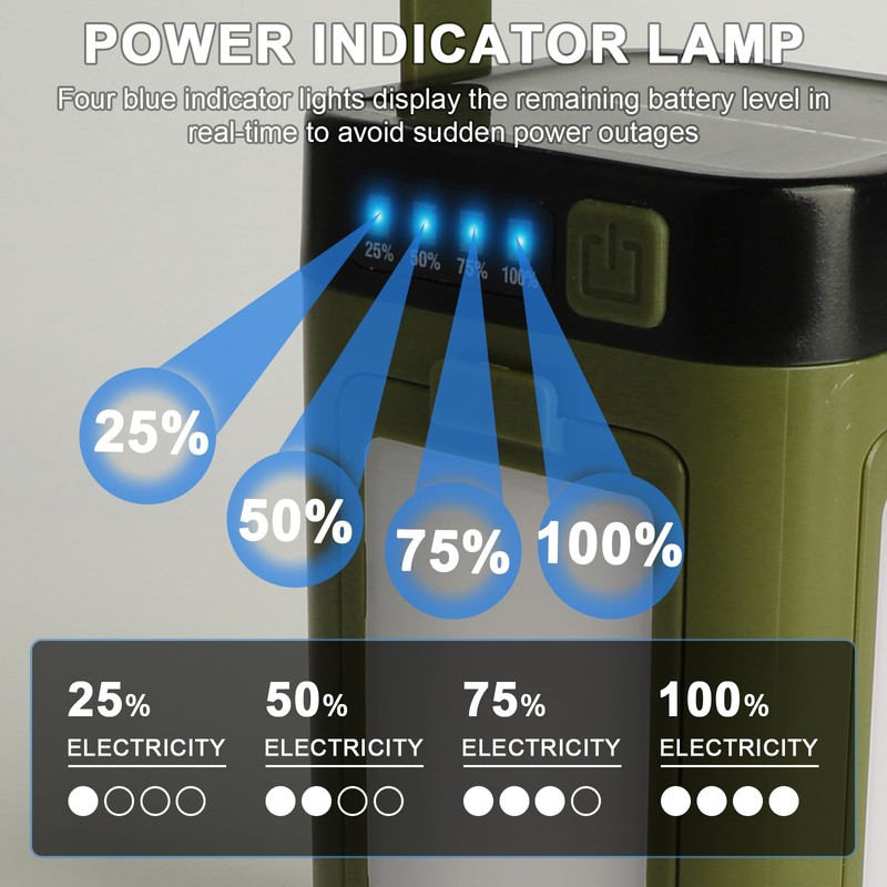 Foldable LED Camping Lantern with 2000mAh & Solar Charging -