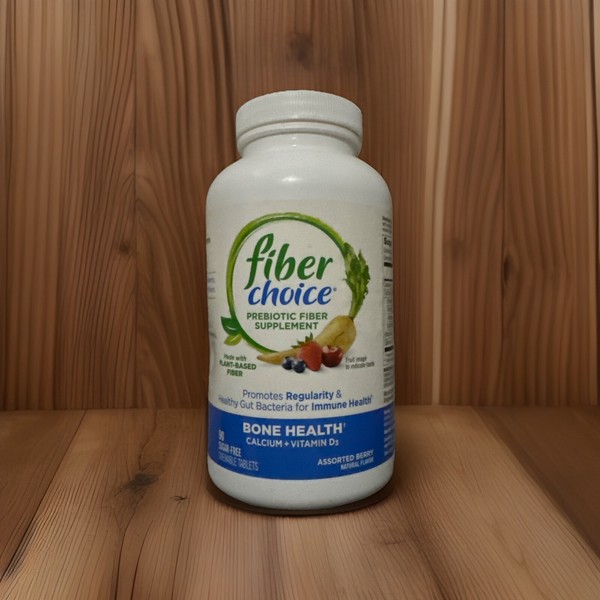 FIBER CHOICE Prebiotic Sugar Free BONE HEALTH Calcium D390 Chewable