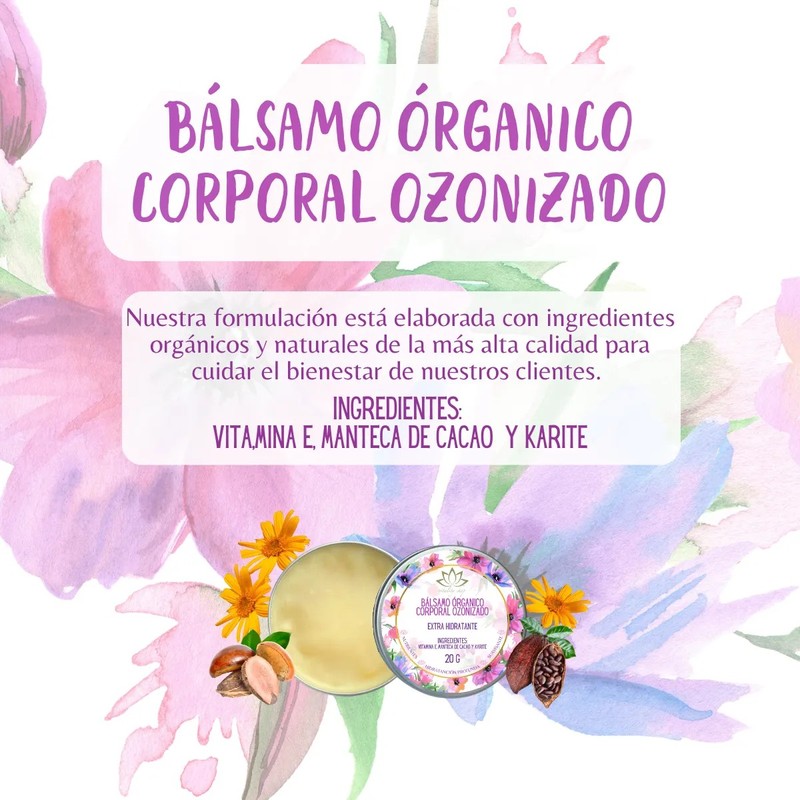 Bálsamo Ozonizado Manteca De Karité Vitamina E Y Cacao 20g
