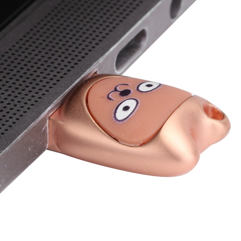 U Disk USB2.0 Memory Metal Flash Drive Cartoon 2‑in‑1 with