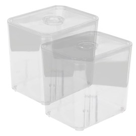 VILLFUL 2pcs Stackable Makeup Organizer Multi-purpose Cotton Pad Swab Holder for Desktop Bathroom Dresser for Storing Cotton Swabs Makeup Sponges Hair Accessories