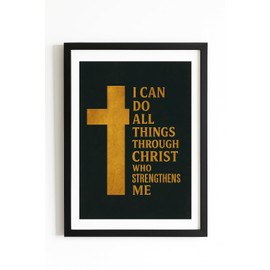 Philippians 4:13 Wall Art – I Can Do All Things Through Christ – 11x14 Unframed Bible Verse Print for Christian Home Decor, Modern Farmhouse Wall Art, Bedroom, Office, or Gift