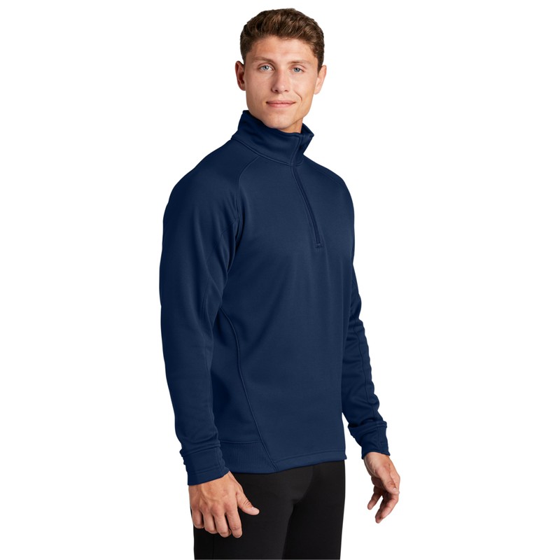 SPORT-TEK Unisex Tech Fleece Quarter Zip Pullover, True Navy, Small
