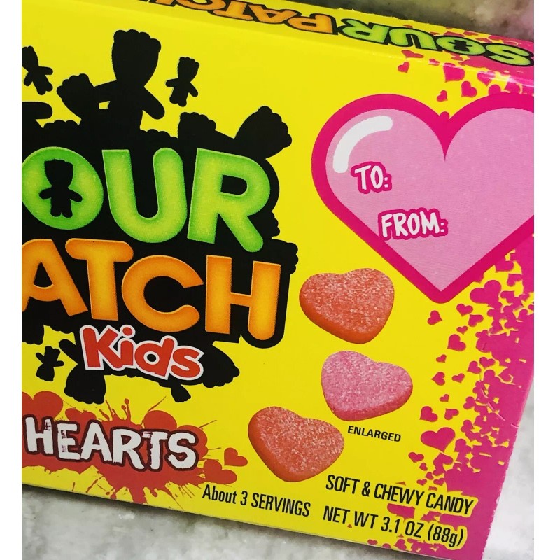 Sour Then Sweet Sour Patch Kids Hearts. 3.1 oz. Soft/Chewy
