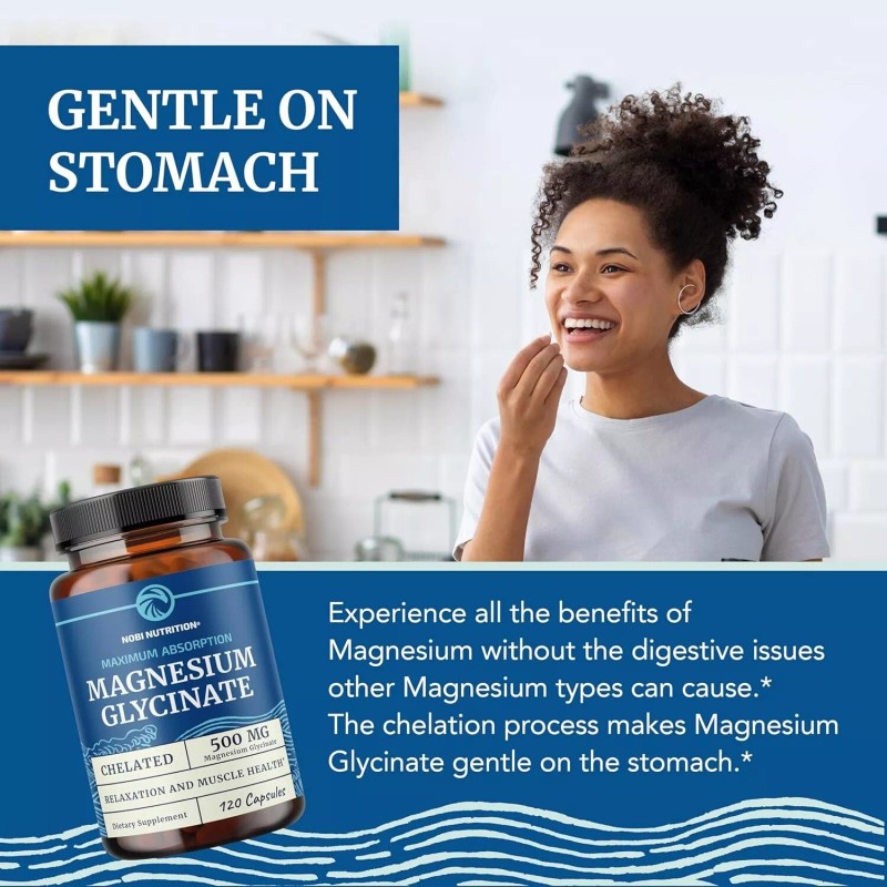 Nobi Magnesium Citrate Complex 500 MG High Absorption Formula Relaxation,