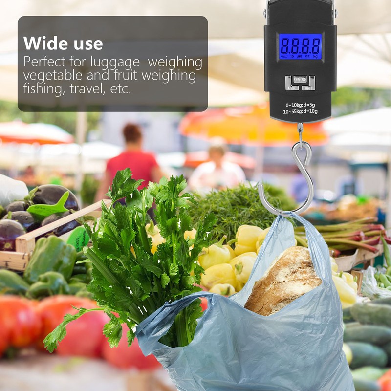 Electronic Scale 55KG Portable Digital Scale with Hanging Hook for