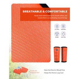 TackPro Loose-Fitting Fly Boots for Horses Breathable Non-Slip Fly Boots Reduce Stomping in Horses Leg Guard for Summer Set of 4 Orange L