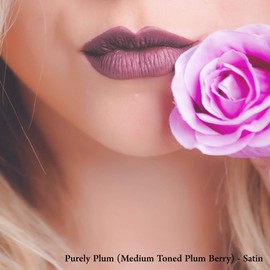 Mom's Secret Natural Lipstick, Organic, Vegan, Gluten Free, Cruelty Free, Slim Package, Made in the USA, 0.07 oz. (Purely Plum Satin)