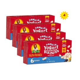 Sun-Maid® Vanilla Yogurt Covered Raisins (6 x 4 packs) 24 Boxes of 1oz