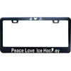 ZzUSoo Ice Hockey Peace Love License Plate Frame, 12 X