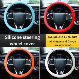 Non slip Steering Wheel Cover Multi Color Auto Decoration Car Cover Fashion Silicone Car Elastic Glove Cover Universal:_DARK GREEN