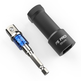 PS PRO 17 mm Unistrut Channel Socket Set – 1/2 Inch Drive Alloy Steel Impact Socket with a Socket Adapter for Quick and Efficient Use (Black Oxide, 17mm)