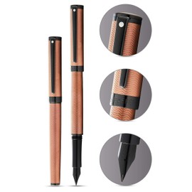 Sheaffer Intensity Engraved Bronze PVD w/Polished Black Appointments and Medium Nib Fountain Pen