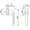 Hoppe Tokyo 0710SV/U26 Window Handle with Push Button in Traffic