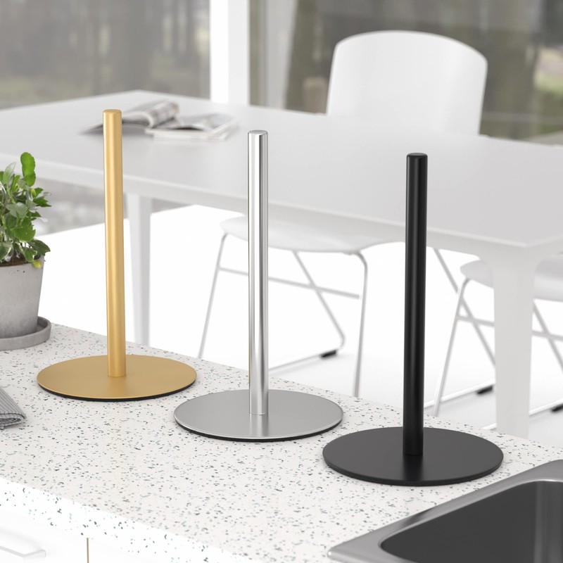 Gold Paper Towel Holder Countertop, Free-Standing Kitchen Roll Holder, Stainless