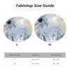 Fiokroo Marble Tablecloth with Elastic Edge, Round Table Cloth Marbling