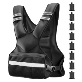 24-40 Lbs Adjustable X Shape Body Weight Vest Set Comfortable 8 Weight Packs Reflective Stripe for Men for 10kg 30kg TrainingDefault: Default